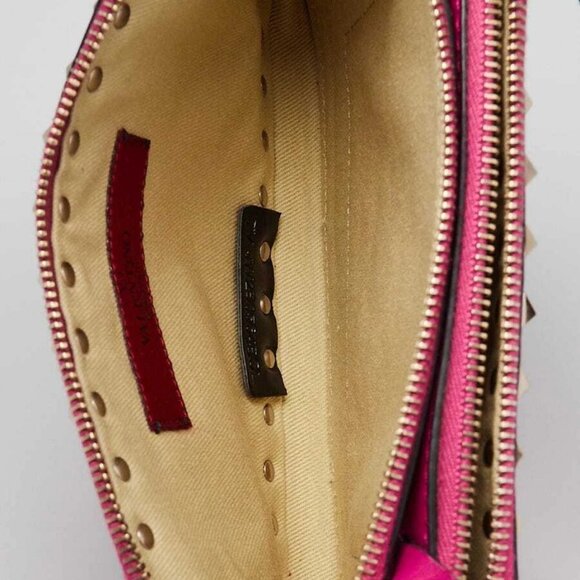 Valentino Fuchsia Leather Rockstud Double Zip Crossbody Bag - Picture 9 of 12